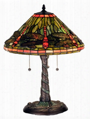 Meyda Tiffany Flying Dragonfly Cone 21 Table Lamp