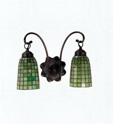 Meyda Tiffany Geometric 2-light Sconce - Green