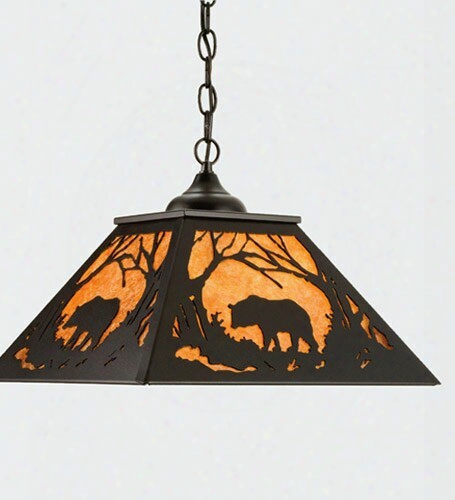 Meyda Tiffany Hanging Black Bear 2-light Pendant