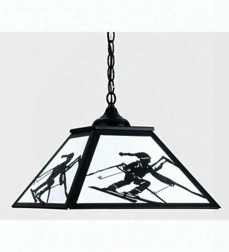 Meyda Tiffany Hanging Skier 2-light Pendant - Black