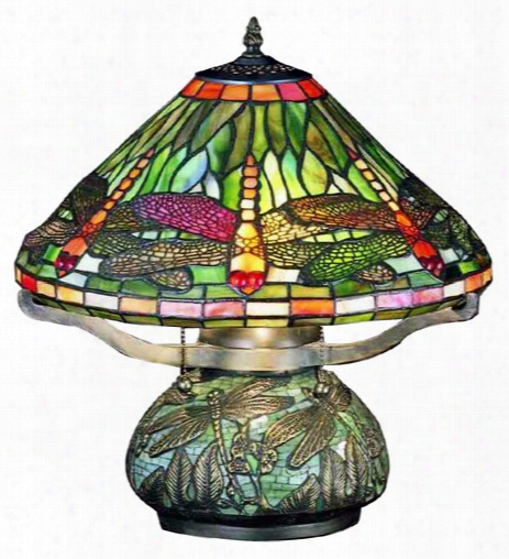 Meyda Tiffany Hanginghead Mosaic Dragonfly 17 Table Lamp