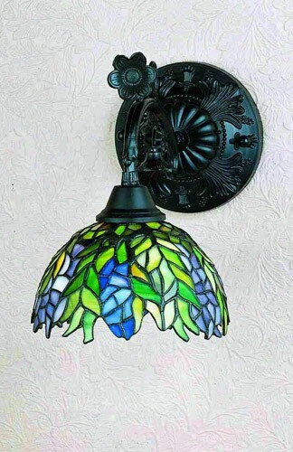 Meyda Tiffany Honey Locust1 -light Wall Sconce - Green Blue