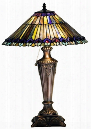 Meyda Tifany Jeweled Peacock 23 Table Lamp