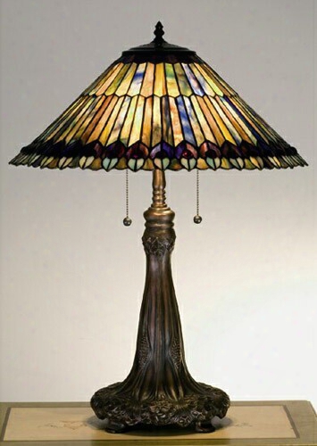 Meyda Tiffany Jeweled Peacock2 5 Table Lamp