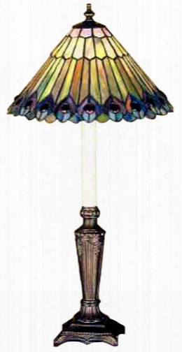 Meyda Tiffany Jeweled Peacock Buffet Lamp