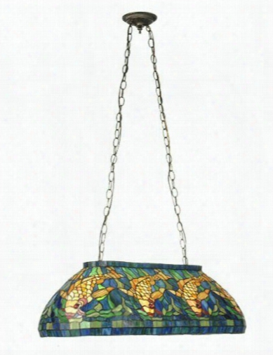 Meyda Tiffany Koi 3-light Oblong Pendant