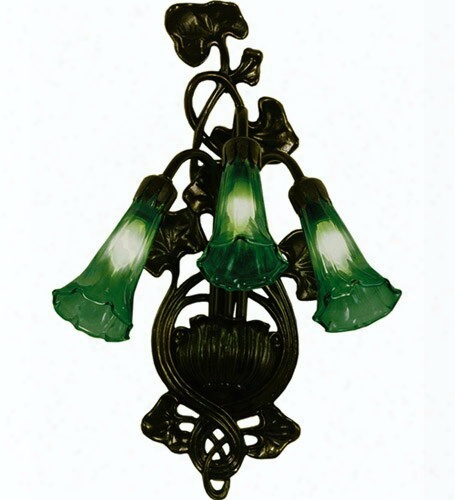 Meyda Tiffany Lily 3-light Sconce - Green