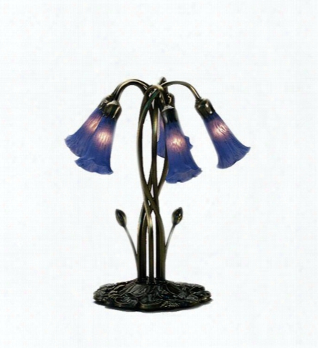 Meyda Tiffany Lily 5-light Table Lamp - Blue