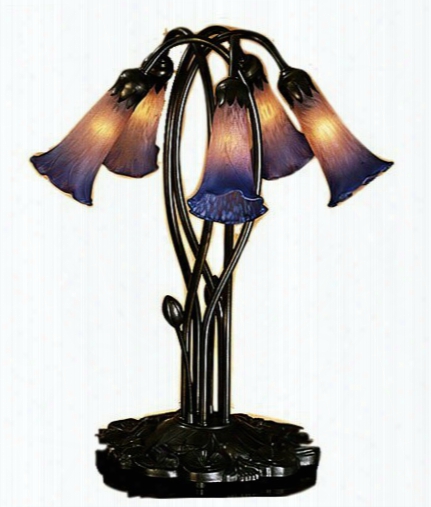 Meyda Tiffany Lily 5-light Table Lamp - Pink Blue