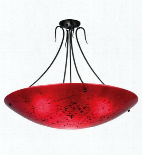 Meyda Tiffany Luce Rossa Fused Glass Inverted Semi Flush