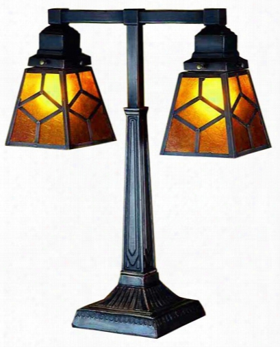 Meyda Tiffany Mica Missions 2 Arm Desk Lamp