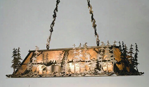 Meyda Tiffany Moose Through The Trees 9-light Oblong Pendant