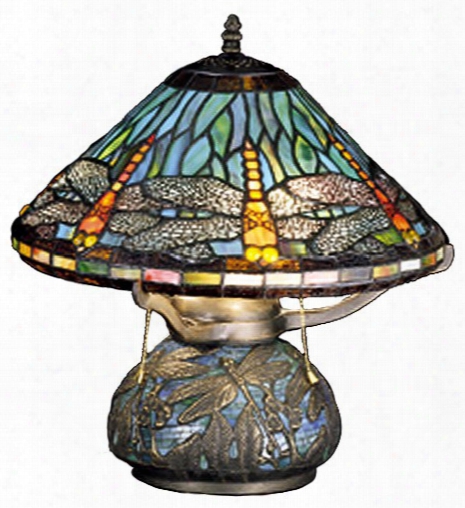 Meyda Tiffany Mosaaic Dragonfly 17 Table Lamp