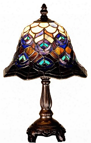 Meyda Tiffany Peacock Feather Mini Lamp