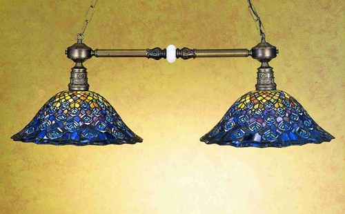 Meyd Atiffany Peacock Feather Two Light Bar