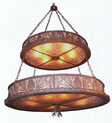 Meyda Tiffany Pinecone 2 Tier 14-light Inverted Pendant