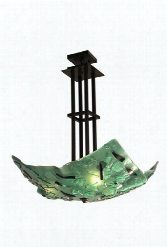 Meyda Tiffany Seaweed Fused Glass Crinkle 3-light Pendant