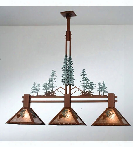 Meyda Tiffany Tall Pines 3-light Island Light - Rust