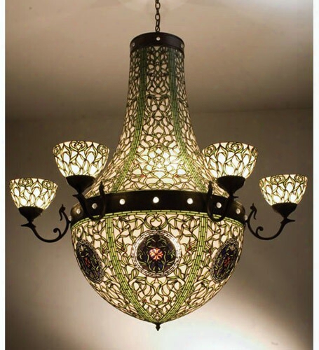 Meyda Tiffany Tulip Medallion 6 Arm Chandelier