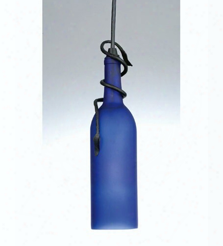 Meyda Tiffany Wine Bottle Mini Pendant - Blue Black