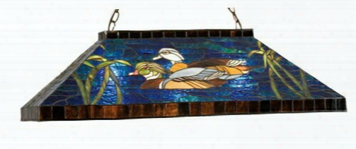 Meyda Tiffany Wood Ducks 3-light Oblong Pendant