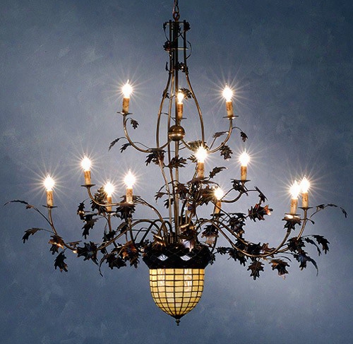 Meyda Tiffany Acorn Semi-flush Chandelier