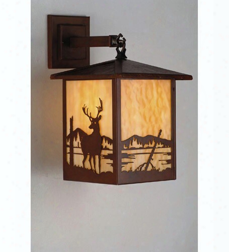 Meyda Tiffany Deer Lantern Hanging Mount - Rust