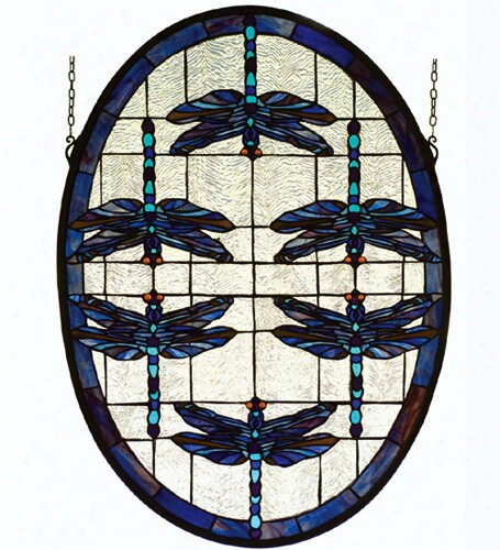 Meyda Tiffany Dragonflies Oval Window