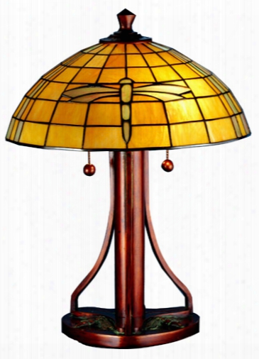 Meyda Tiffany Dragonfly Dome Table Lamp