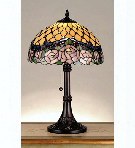 Meyda Tiffany Jeweled Rose Table Lamp