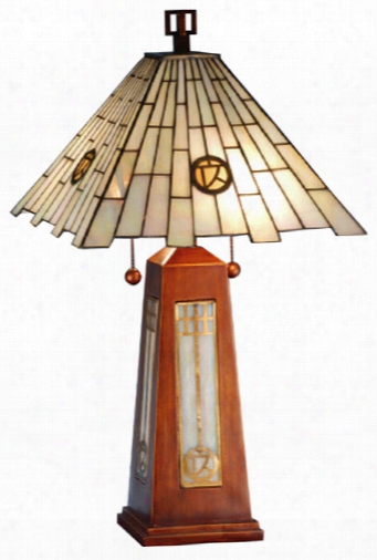 Meyda Tiffany Medallion Glass Table Lamp