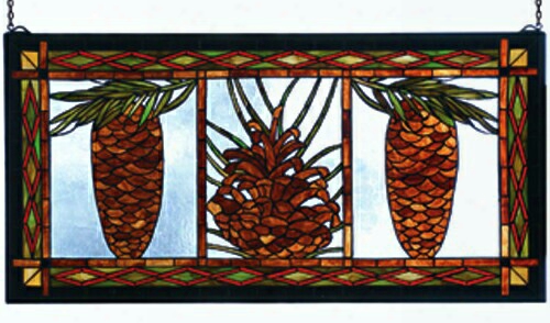 Meyda Tiffany Northwoods Pinecone Window