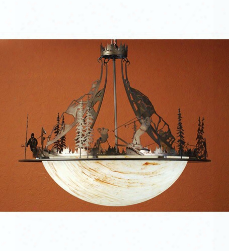 Meyda Tiffany Ski Adventure Inverted 4-light Pendant