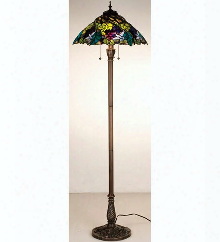 Meyda Tiffany Spiral Grape Floor Lamp