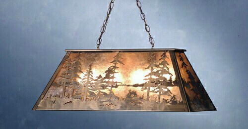 Meyda Tiffany Tall Pines 6-light Oblong Pendant