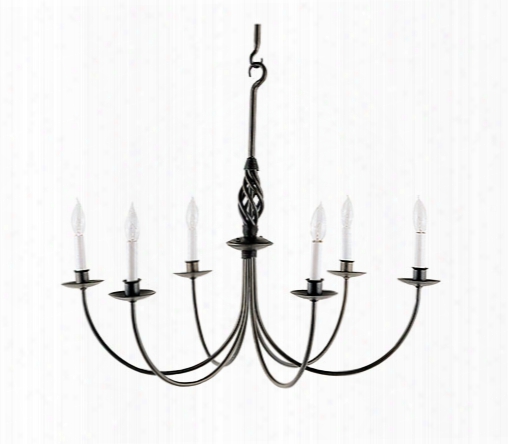 Stone County Ironworks Basketweave 6-arm Chandelier