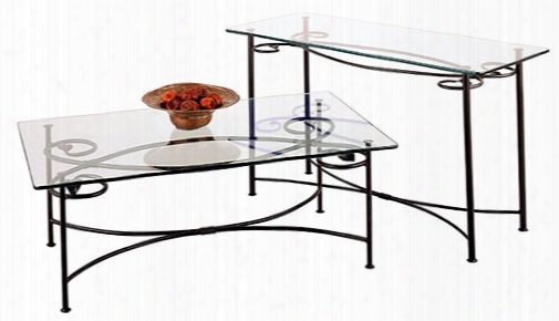 Stone County Ironworks Leaf Cocktail Table With Glass Top