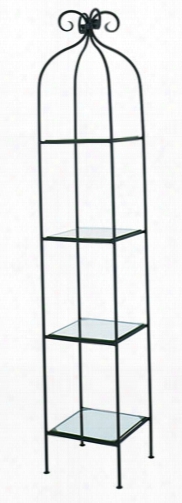 Stone County Ironworks Scroll 4-tier Single Standing Shelf