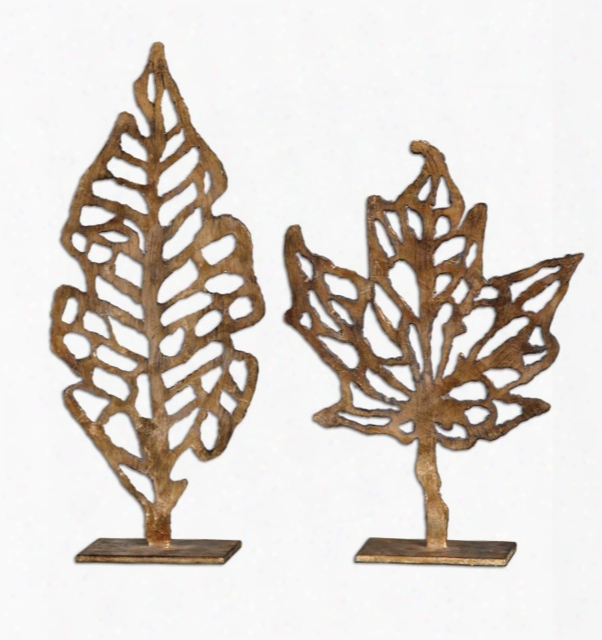 Uttermost Hazuki-sculpture-metal-set Of 2