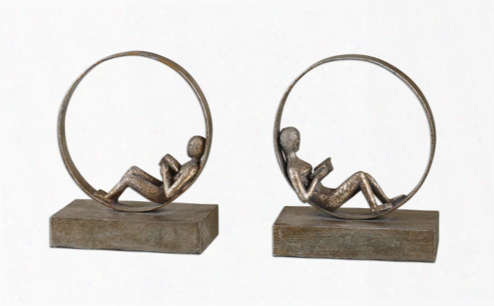 Uttermost Lounging Reader-bookends-set Of 2