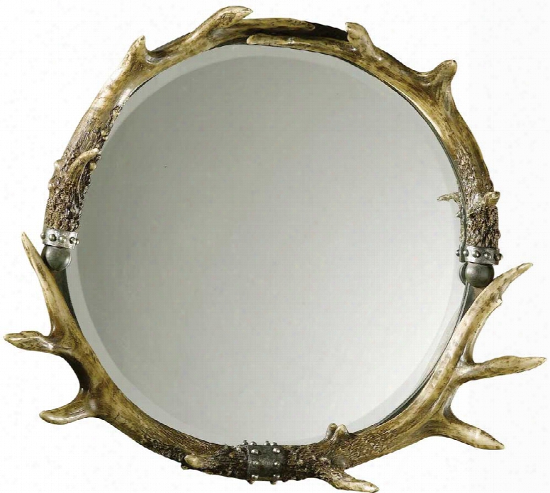 Uttermost Stag Horn Round Mirror