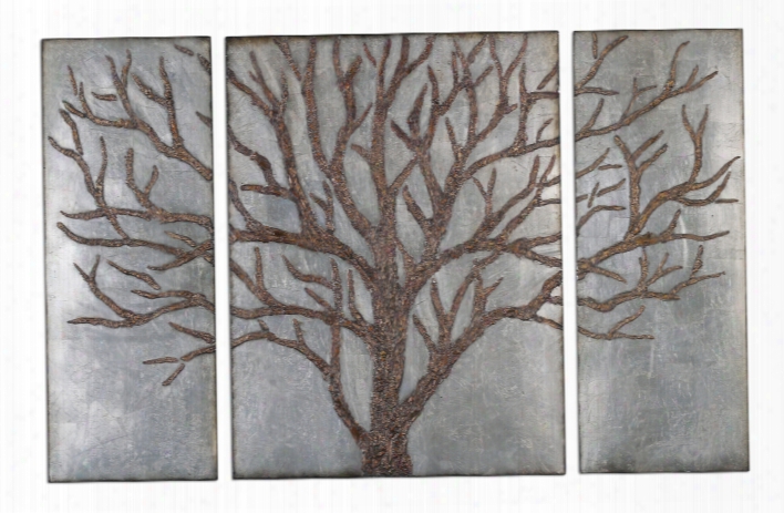 Uttermost Winter View-metal Wall Art-set Of 3