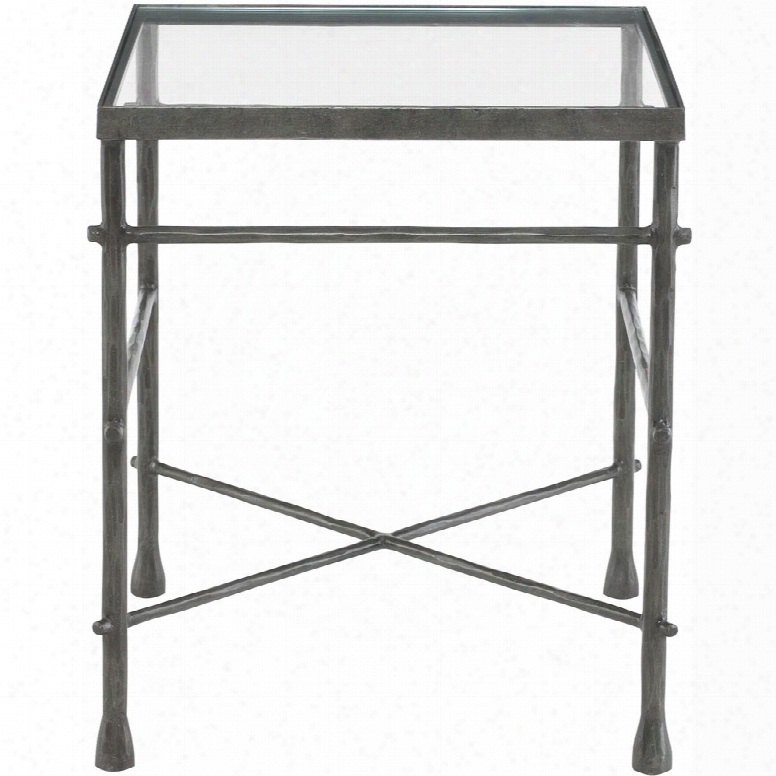 Bernhardt Pollard Glass Top End Table