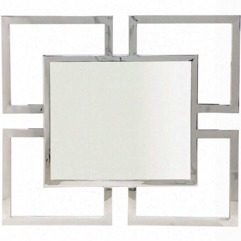 Bernhardt Soho Luxe Polished Steel Metal Mirror