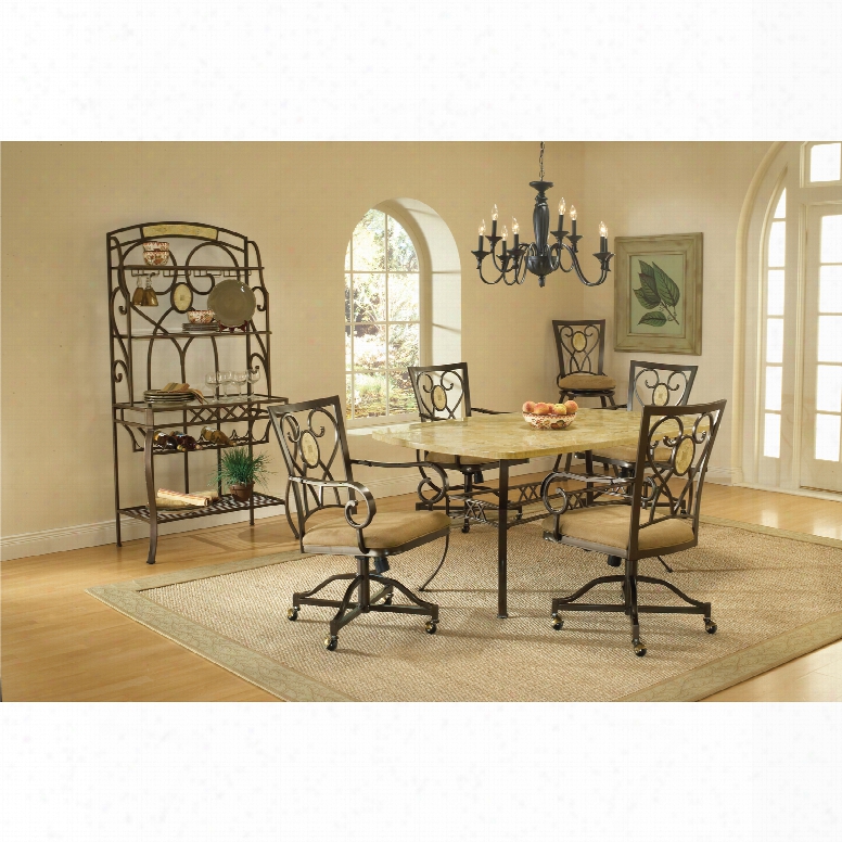 Hillsdale Furniture Brookside 5-piece Oval Back Rectangular Dining Set With Caster Chairs