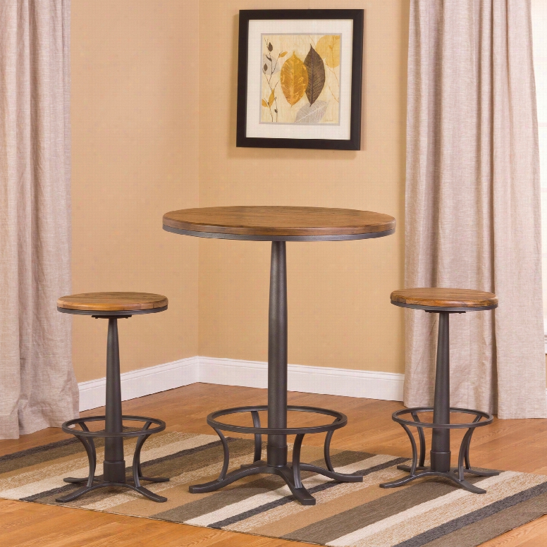 Hillsdale Furniture Westview Bar Height Bistro Set With Rivage Stools
