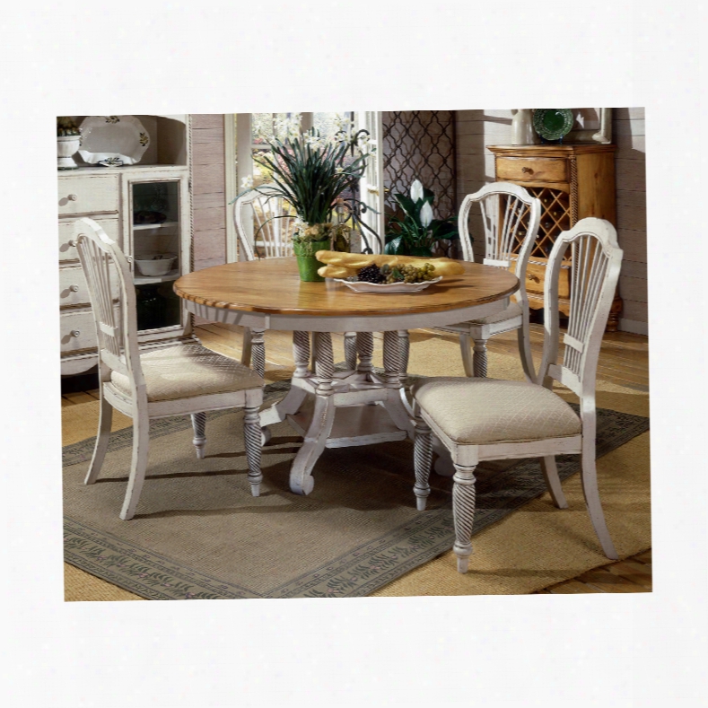 Hillsdale Furniture Wilshire Round 5-piece Dining Set In Antique White