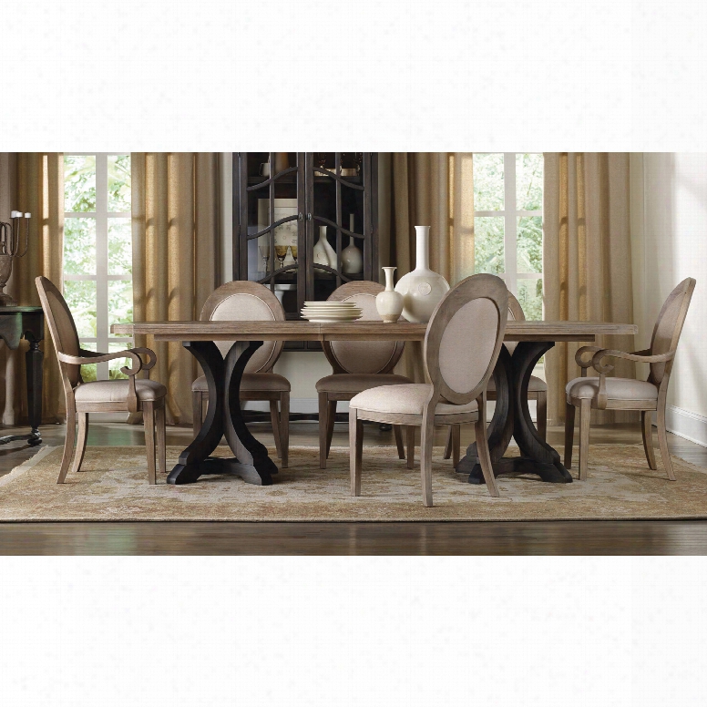 Hooker Furniture Corsica 7-piece Rectangle Dining Set In Two Tone Finish