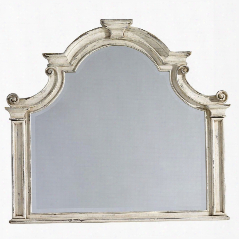 Hooker Furniture Sanctuary Brighton Shaped Mirror In Vintage Chalky White