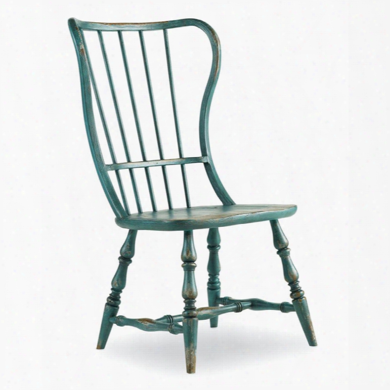 Hooker Furniture Sanctuary Brighton Spindle Side Chair In Sky High Azure Blue
